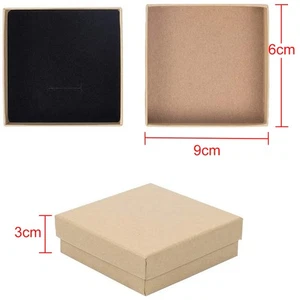 18Pcs Small Brown Cardboard Jewelry Boxes for Bracelet Necklace Gift Present - Picture 1 of 8