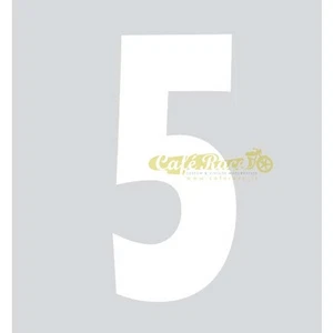 Number 5 White Table Number Plate Fairing cafe racer Tracker scrambler - Picture 1 of 1
