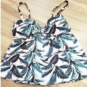 Türkisblau Tropical Print Tankini Größe 12 - Bild 1 von 4