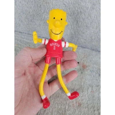 Figura de juguete elástica vintage Bart Simpson Sonic Drive amarillo rojo Foto 1 de 4