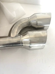 Desplazamiento 2.5" In Doble 4" Biselado Punta de Escape Corte en Ángulo Tubo de Escape Acero Inoxidable - Imagen 1 de 7
