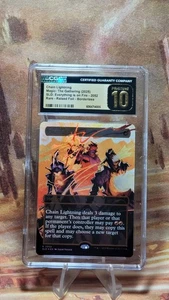 Lápiz Magic The Gathering Chain Lightning Raised Foil #2052 Secret Lair Ultimate CGC 10 impecable - Imagen 1 de 8