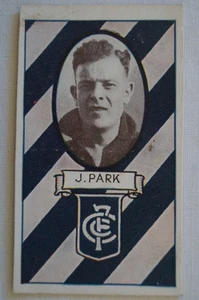 Carlton Blues AFL-VFL 1933 Striped w/Trim Vintage Allens Football Card J. Park - Picture 1 of 6