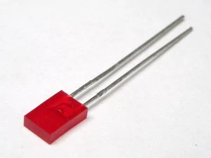 Led Rosso Rettangolare diffuso Hi Lux 5mm (4 pezzi) - Picture 1 of 1