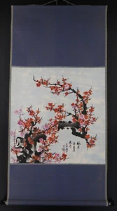 Chinese hanging scroll "Plum Blossoms", hand-painted on paper - Picture 1 of 10