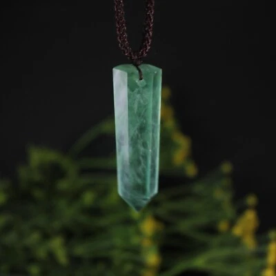 Collar Colgante Hexágono Fluorita Verde Punta Cristal Natural Dije Collar Foto 1 de 4