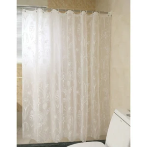 Flower Pattern Shower Curtain PEVA Toilet Bathroom Screen Waterproof Hooks Home - Picture 1 of 7