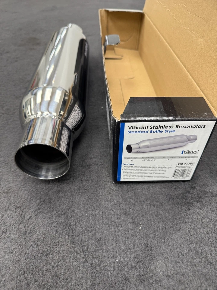 Resonador estilo botella Vibrant Performance 1793, entrada/salida de 2,5" x 18" de largo Foto 1 de 4