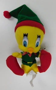 Peluche peluche Warner Bros Looney Tunes elfo tweety uccellino Natale 9" - Foto 1 di 10