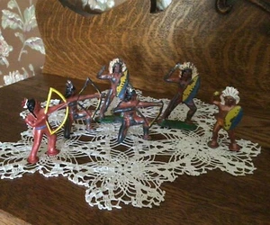 VinBarclay Manoil Cast Lead North American Indians Toy Soldiers - Picture 1 of 5