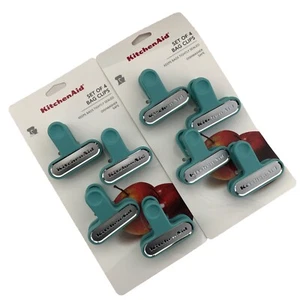 New Classic KitchenAid Aqua Sky HAQA 2 1/2 Inch 4 Kitchen Chip Bag Clips (8) - Picture 1 of 1