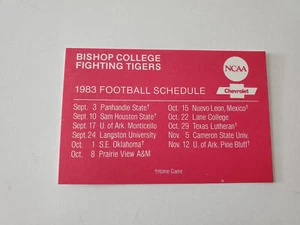 JS15 Bishop College 1983 Football Chevrolet Pocket Schedule Card - Picture 1 of 2