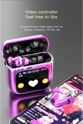 Wireless Active Noise cancelling Bluetooth Touchscreen Earphones iPhone Android - Image 1 of 4