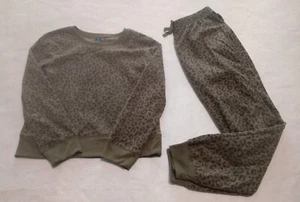 NWT Old Navy Leopard Print Fleece Pajamas PJs 2PC 5 X-Small Girls - Picture 1 of 1