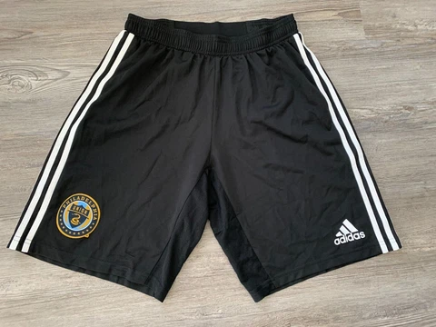 Men's Adidas Climacool Philadelphia Union Black with White Stripes Shorts M Cover
