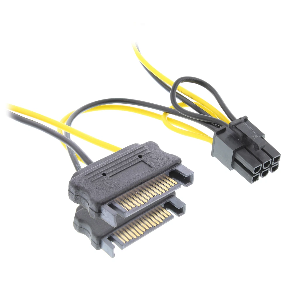 InLine® Stromadapter int., 2x SATA zu 6pol. für PCIe (PCI-Express) Grafikkarten - Bild 1 von 1