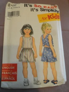 Uncut 1998 Simplicity Child's Top & Shorts - SZ A 3,4,5,6,7,8 - Picture 1 of 2