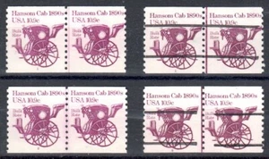 1904 & 1904a 10,9¢ Hanson Cab #1 & #2 postfrische Paare (insgesamt 4 Paare) - Bild 1 von 3
