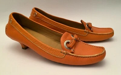 Zapato de coche original de Prada, tacón pequeño, naranja UK 3, EU 36, US 5.5 Foto 1 de 4