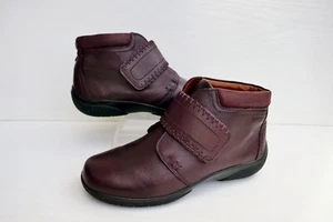 HOTTER DAYDREAM MULBERRY LEATHER CUSHIONED RIPTAPE ANKLE LENGTH BOOTS UK 5.5 EXF - Picture 1 of 14