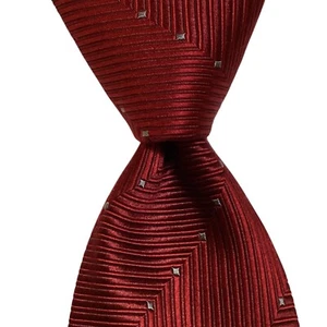 DONALD TRUMP President Signature Collection Silk Necktie Geometric Red/Gray GUC - Picture 1 of 3