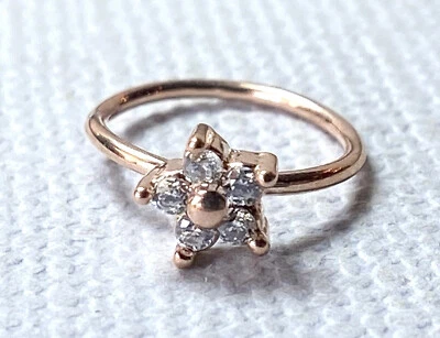 Aro nariz flor gema circonita cúbica/anillo cartílago torre Daith hélice tragus 1 pieza  Foto 1 de 4