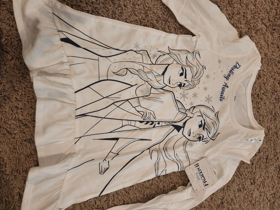 New With Tags Disney Frozen Sisters White Sweater Size 8 More Styles Available. - Image 1 of 2