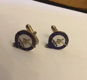 Mens Gents Unisex Scottish Clan Enamel Cufflinks MaCrea Clan Motto FORTITUDE - Picture 1 of 4