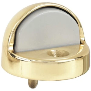 ROCKWOOD 443.3 Dome Door Stop, Cast Brass, 1-1/2"H - Picture 1 of 3