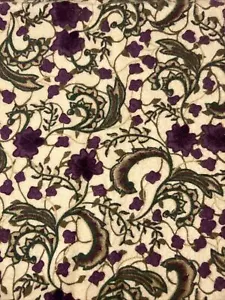 Quilting Treasures/Fiber Mosaics Burgundy Paisley Tan Flannel Fabric 18” x 39” - Picture 1 of 5