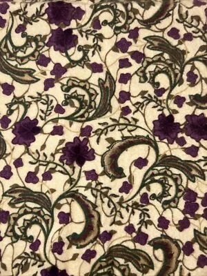 Quilting Treasures/Fiber Mosaics Burgundy Paisley Tan Flannel Fabric 18” x 39” - Image 1 of 4