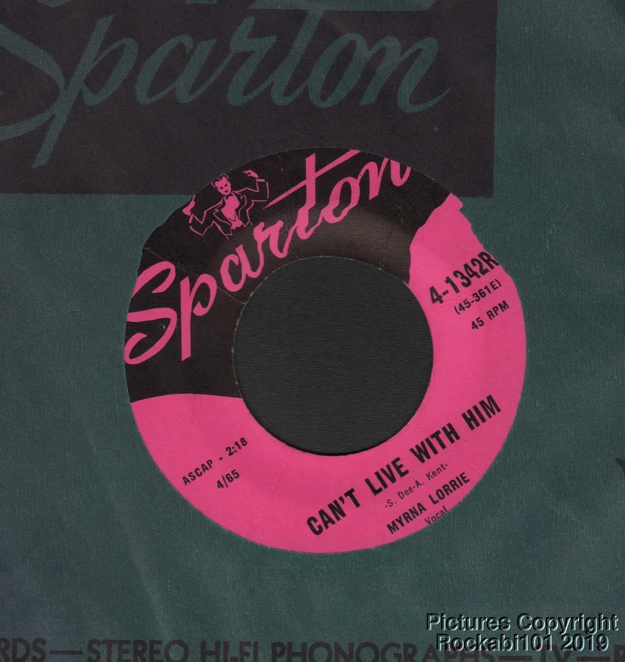 Hear 1965 Myrna Lorrie Canadian Country 45 (Can't Live With Him / That's What Hu - Image 1 of 1