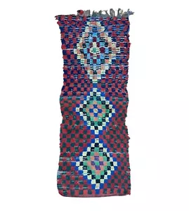 3’3x7’10 Traditional Geometric Design Handmade Carpet Moroccan Tribal Rug - Picture 1 of 10