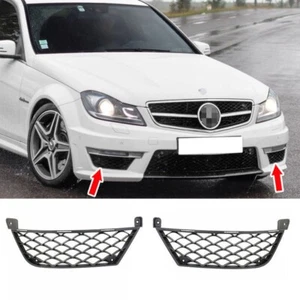 Black For 2012-2014 Mercedes Benz W204 C63 LCI Front Bumper Side Grille - Picture 1 of 4