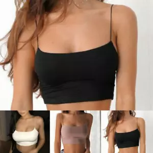 T-shirt Women Vest Tank Top Tee Blouse Boob Tube Bralet Cami Crop Tops - Picture 1 of 4