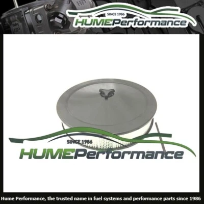 Black Air Cleaner Filter Assy 14×3 Recessed Base Holley 4150 4160 2300 5-1/8 - Image 1 of 2