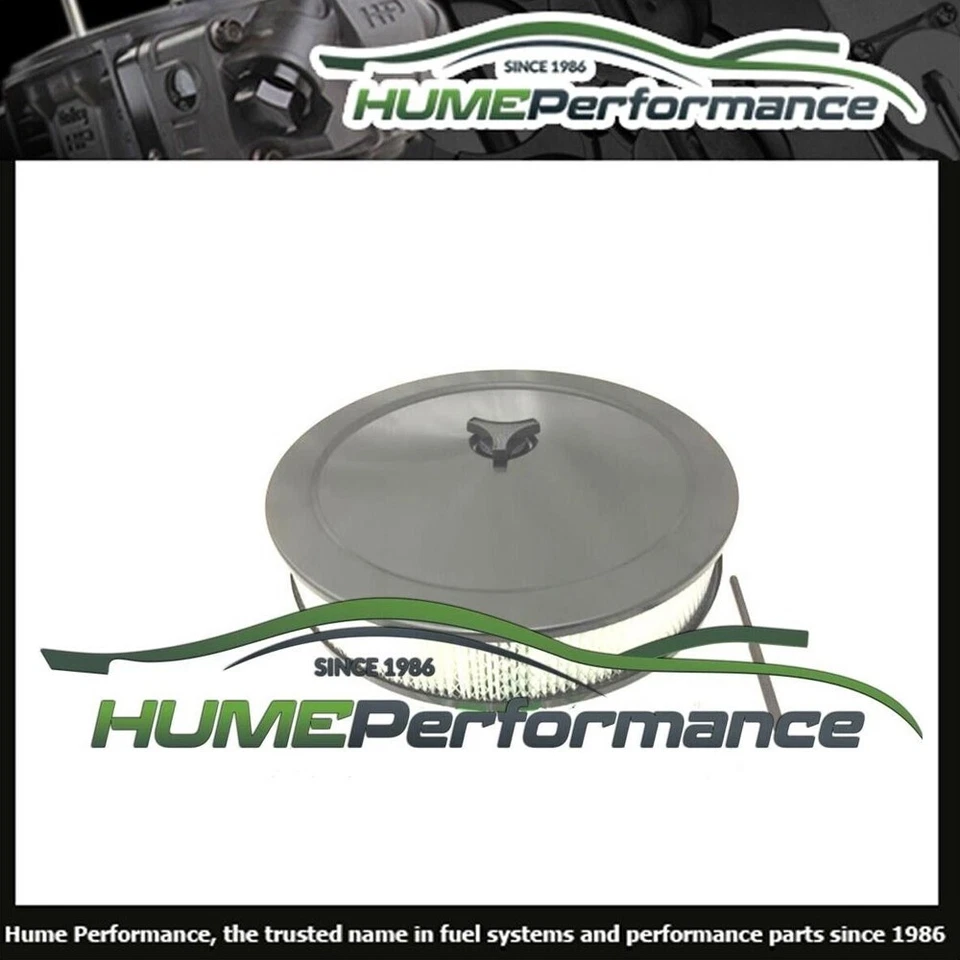 Black Air Cleaner Filter Assy 14×3 Recessed Base Holley 4150 4160 2300 5-1/8 - Image 1 of 2