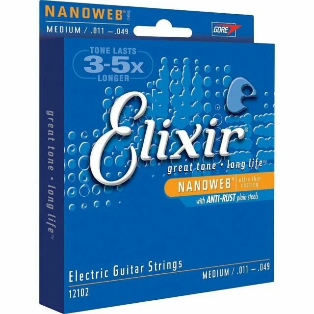 Elixir Nanoweb 12102 Coated Medium Electric Guitar 11-49 Strings