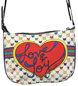 Brighton Love Joy Crossbody Purse Shoulder Bag Colorful Polkadot Hearts Bow 10x8