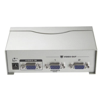 2 Port VGA Switch Box Switcher Video Splitter Selector Monitor PC &Power Supply - Image 1 of 4