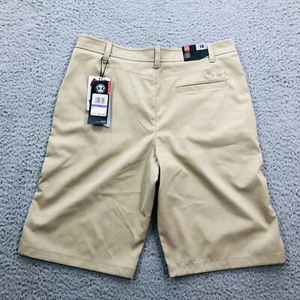 Under Armour Shorts Boys 18 Beige Flat Front Golf Chino Loose Fit Preppy Casual - Picture 1 of 12