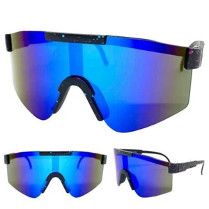 Kids Boys Girls Sports Baseball Cycling Retro Wrap Shield SUN GLASSES Ages 6-12 - Picture 1 of 6
