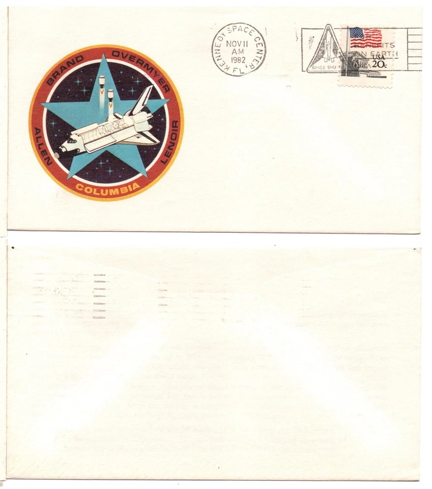 COLUMBIA SPACE SHUTTLE - Launched from Cape Kennedy 1982 Space Cover - Image 1 of 1
