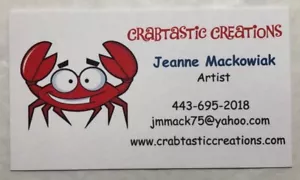 Business Card Crabtastic Creations Jeanne Mackowiak Artist - Picture 1 of 1