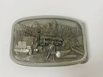 Bergamot Brass Works Pacific Northwest camión maderero hebilla de cinturón 1984 Foto 1 de 4