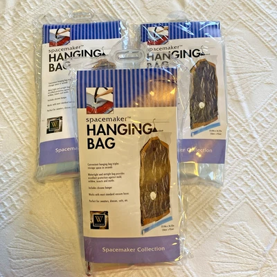 Lote de 3 NUEVOS Bolsa de Almacenamiento de Compresión Colgante SpaceMaker Vintage Foto 1 de 4