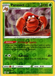 Parasect Reverse Holo 005/196 SWSH11: Lost Origin Rare - NM - Picture 1 of 2