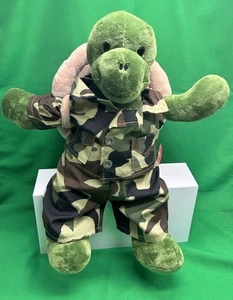 Build a Bear Turtle Stuffed Animal Removable Shell Backpack Camo Outfit 17” Tall - Picture 1 of 12