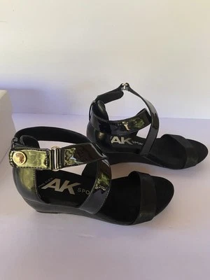 Anne Klein черный Sport на танкетке туфли с открытым носком крест-накрест ремень женщин 6 М новый - Изображение 1 из 4