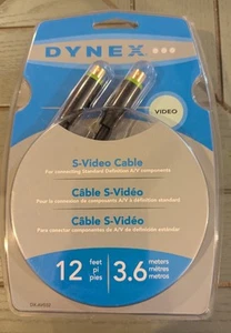 Dynex DX-AV051 12ft S-Video Cable Cord w/ RCA Audio In Original Packaging - Picture 1 of 2
